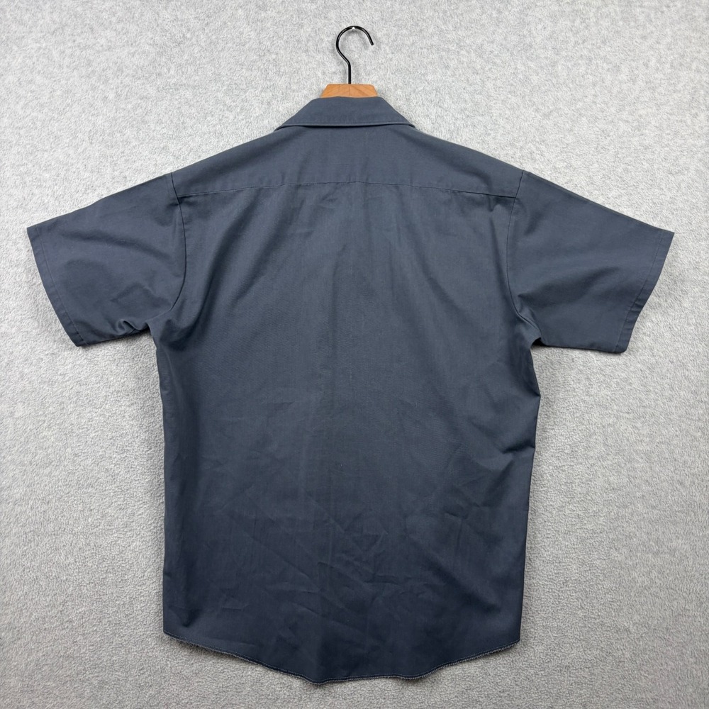 Vintage 70s Sears Shirt Mens Medium Gray Twill Button Up Perma Prest Workwear - Picture 3 of 6